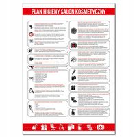 TABLICA INFORMACYJNA PLAN HIGIENY SALONU KOSMETYCZNEGO HIPS A3 Druk UV