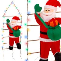 MIKOŁAJ nadmuchiwany drabina ŚWIECĄCY DUŻY pompowany LED 150 cm JUMIhome, J