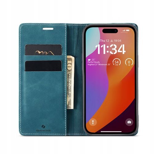 ETUI Z KLAPKĄ SPACECASE WALLET CASE SKÓRZANE CASE DO IPHONE 15 PRO MAX na Arena.pl