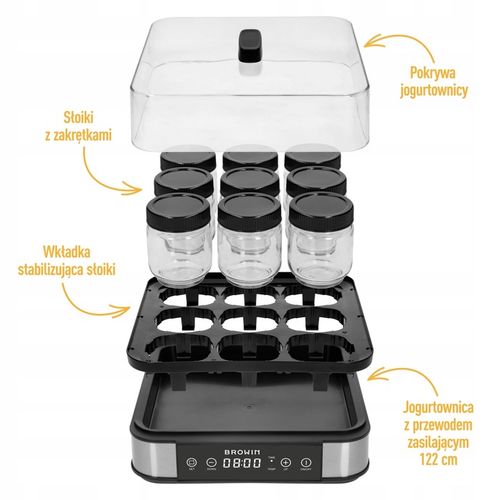 JOGURTOWNICA Z TERMOSTATEM 9 SŁOIKÓW BROWIN 1,7l 801018 na Arena.pl