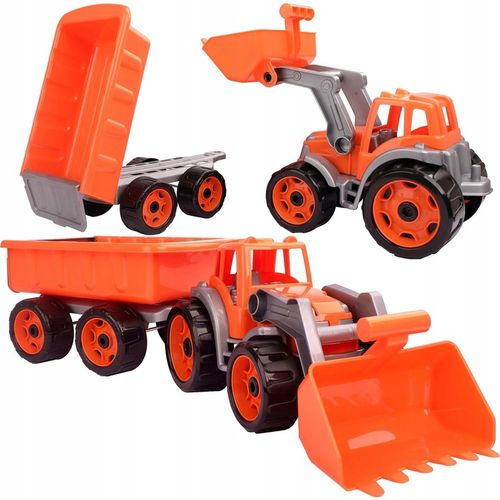 DUZY 65cm Traktor ciągnik z przyczepą na Arena.pl