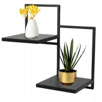 KWIETNIK LOFT WISZĄCY METALOWY CZARNY 2PÓŁKI PRODUKT POLSKI PREMIUM