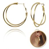 kolczyki ze stali szlachetnej platerowane 14k złotem kółka duże kst3350