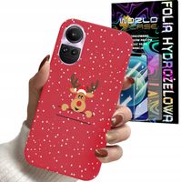 ETUI DO OPPO RENO 10 PRO 5G - ŚWIĄTECZNE WZORY RENIFER PLECKI + FOLIA