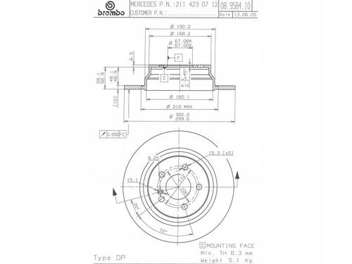TARCZA HAM TYL 300X10 P BREMBO na Arena.pl