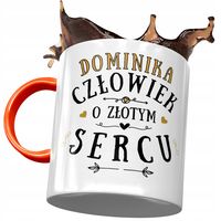 Kubek Pomarańczowy Dla Dominiki Koleżanki Prezent Z Nadrukiem Ze Zdjęciem