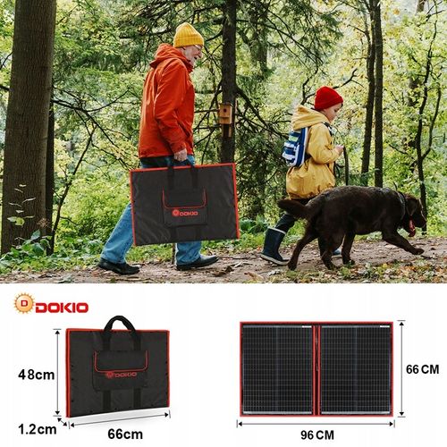 Przenośny składany panel słoneczny DOKIO 110w 18V - Oficjalny sklep DOKIO na Arena.pl