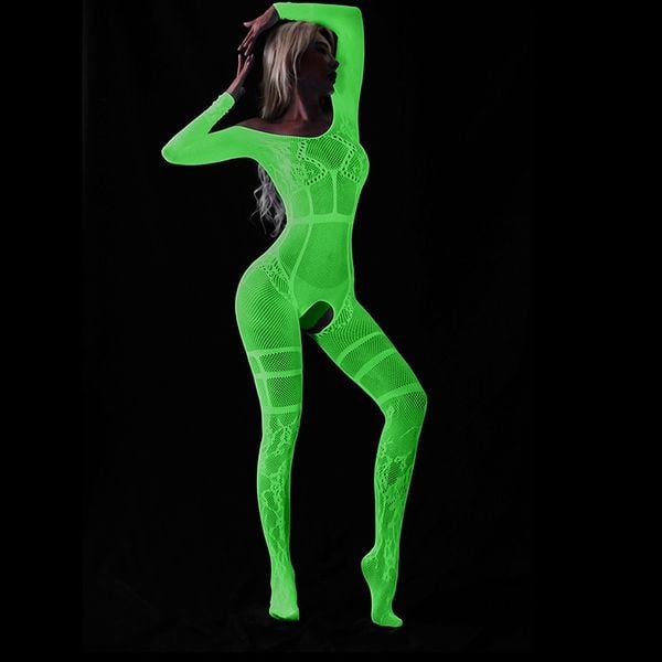 Bodystocking ŚWIECĄCE W CIEMNOŚCI Siateczka BIELIZNA DAMSKA zdjęcie 5