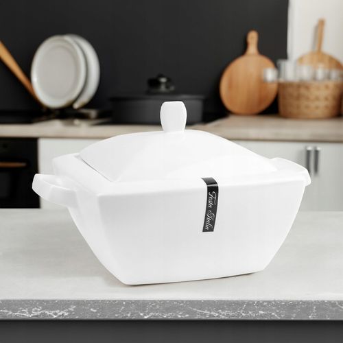 WAZA DO ZUPY BIAŁA 3,8L Z POKRYWKĄ WAZA DO ROSOŁU BARSZCZU BIAŁA na Arena.pl