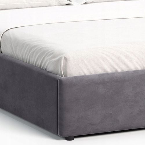 Łóżko tapicerowane 160×200 z pojemnikiem i zagłówkiem Nela szare na Arena.pl