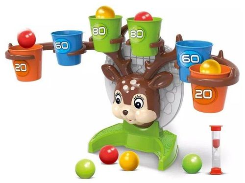 Gra Zręcznościowa Rzucanie Piłeczką Piłką Do Kosza Do Celu, Jelonek + Akcesoria, Deer Bounce Game na Arena.pl