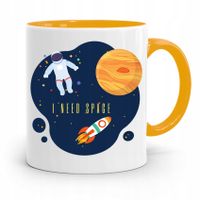 Kubek Żółty Dzień Dziecka I Need Space Prezent Z Nadrukiem Ze Zdjęciem