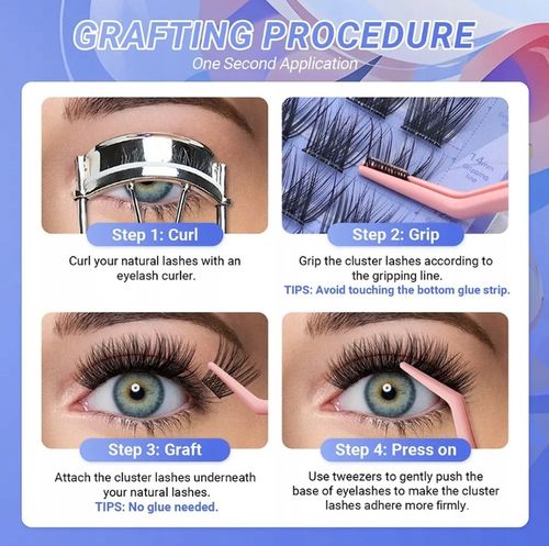 Rzęsy bondingowe NATURAL NAGARAKU MIX 10-16mm z klejem wielokrotnego na Arena.pl