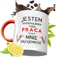 Kubek Pomarańczowy Dla Hydraulika Prezent Z Nadrukiem Ze Zdjęciem