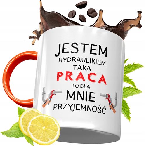 Kubek Pomarańczowy Dla Hydraulika Prezent Z Nadrukiem Ze Zdjęciem na Arena.pl