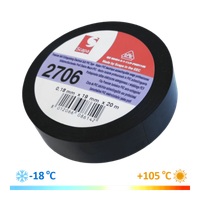 TAŚMA IZOLACJA PCV 2706 19mm/20m CZARNA, MROZOODPORNA -18*C, VDE, SCAPA