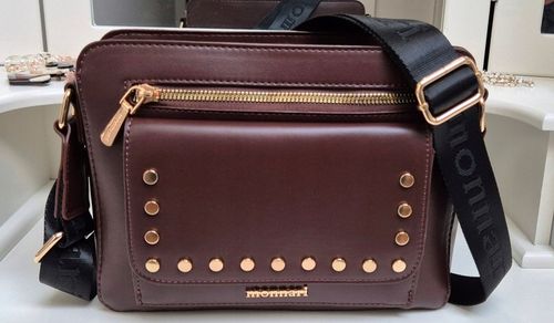 TOREBKA BRĄZOWA LISTONOSZKA MONNARI PASEK LOGO na Arena.pl