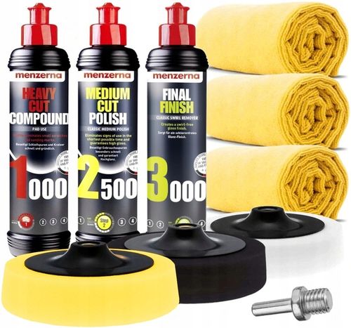 3x Pasta Polerska Menzerna Polerowanie Lakieru Polerka Auta Rys Gąbki 250ml na Arena.pl