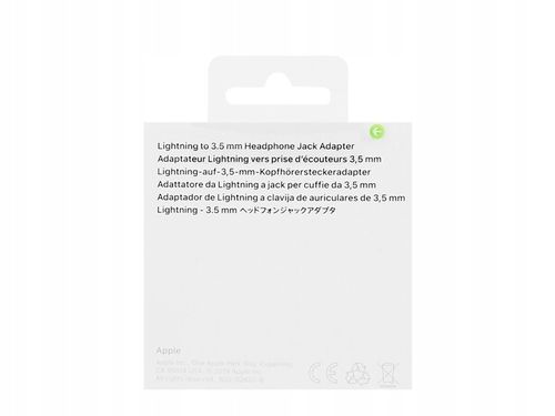 ORYGINALNY ADAPTER PRZEJŚCIÓWKA APPLE MMX62ZM/A LIGHTNING - JACK 3.5mm na Arena.pl