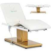 fotel kosmetyczny do masażu tatuażu spa 150 kg viterbo - biało złoty