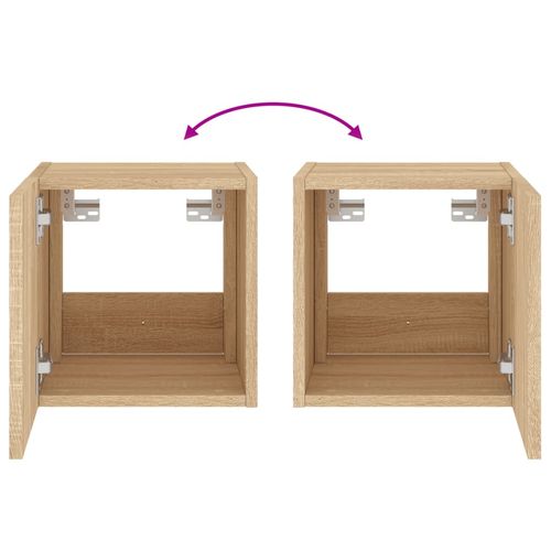 Ścienna szafka TV z LED, dąb sonoma, 30,5x35x30 cm na Arena.pl