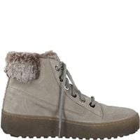 S.Oliver Botki damskie - skórzane ocieplane na zamek - rozmiar 36 - beżowe