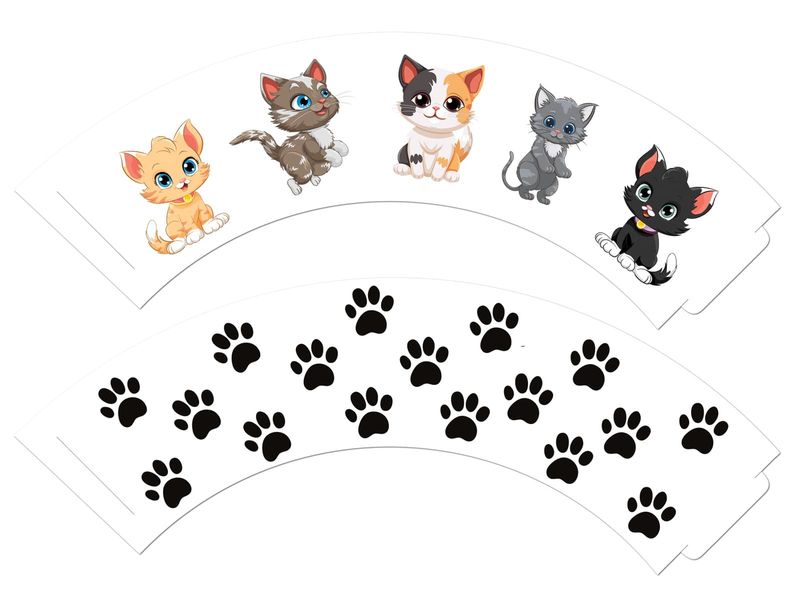 Papilotki do muffinek babeczek Kotki, 6 szt. zdjęcie 1