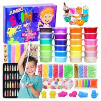 SLIME DUŻY ZESTAW DO ROBIENIA GLUTÓW DLA DZIECI MASA PLASTYCZNA 120w1
