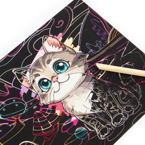 Wydrapywanka Z Kolorowanką Kotki 6 Arkuszy Z Rysikiem Kidea na Arena.pl