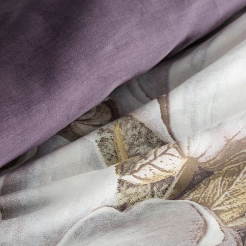 Pościel z satyny z nadrukiem 220X200 70X80X2 SPRING26 w kwiaty kremowa na Arena.pl