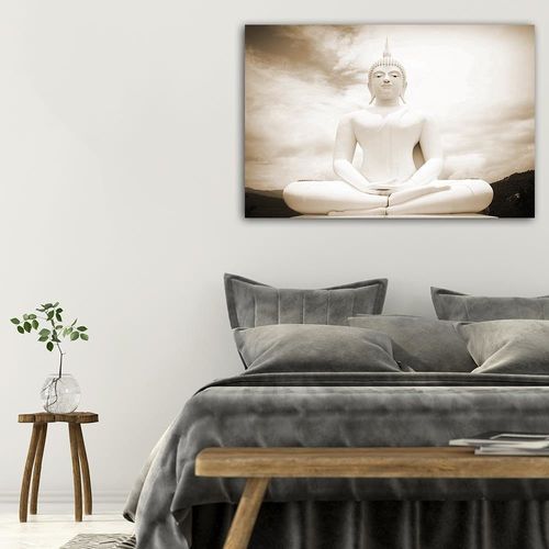 Obraz na płótnie - Canvas, Budda i niebo retro 90x60 na Arena.pl
