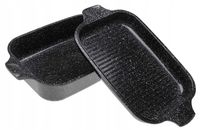 BRYTFANNA Gęsiarka MARMUROWA Patelnia GRILLOWA 2w1 Brytfanka 5,5L 34cm 7845