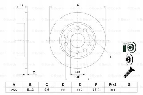 TARCZA HAM TYL 255X10 P BOSCH na Arena.pl