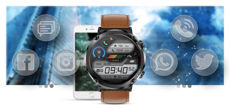 smartwatch gravity gt21-4 + czarny pasek silikonowy zdjęcie 13