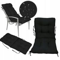 PODUSZKA PIKOWANA OGRODOWA wodoodporna na LEŻAK krzesło CZARNA 48x48x75