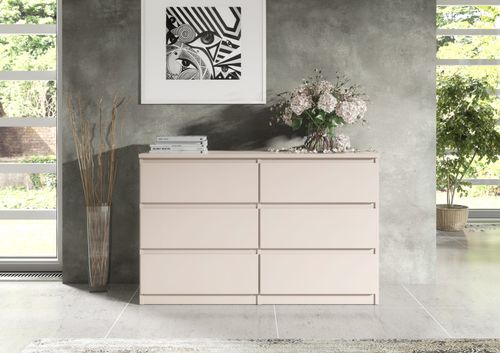 NOWOCZESNA KOMODA 6SZUFLAD 120CM KASZMIR POJEMNA SZAFKA DO SALONU SYPIALNI na Arena.pl