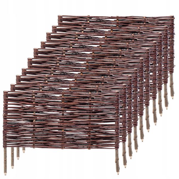 Palisada Ogrodowa 60x40cm Płotek Wiklinowy 10szt zdjęcie 1