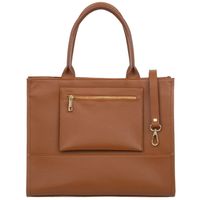 VERA PELLE torebka skórzana klasyczna elegancka sztywna V540 camel