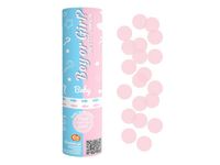 Konfetti pneumatyczne, Boy or Girl, kółeczka papierowe różowe, 15 cm