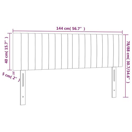 Zagłówki do łóżka, 2 szt., jasnoszare, 72x5x78/88 cm, aksamit na Arena.pl
