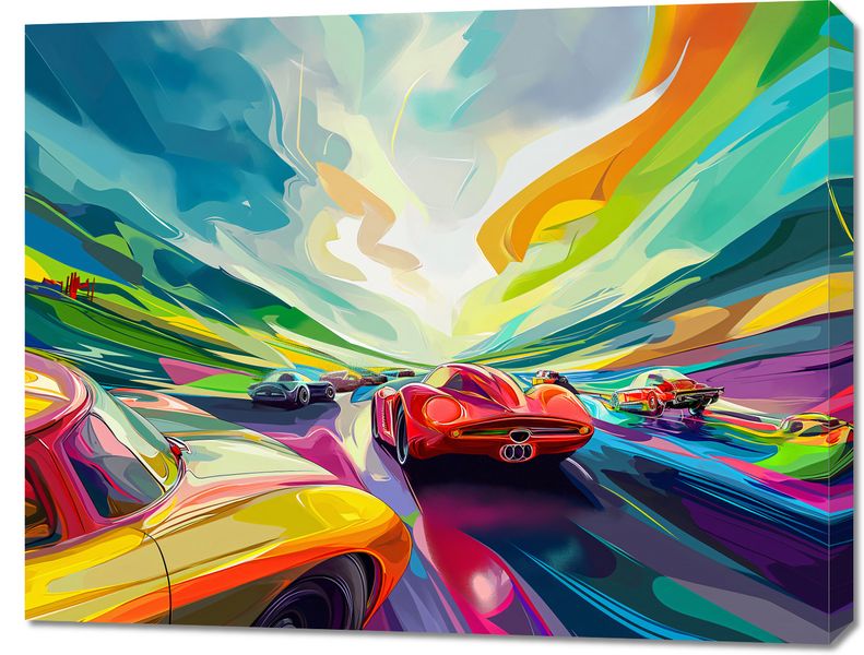 Obraz 90x70cm Wyścig Przy Barwach zdjęcie 1
