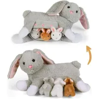 Mama króliczek z 3 małymi króliczkami