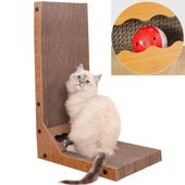 Drapak Narożny Wytrzymały Dla Kota Zabawka z Piłką Tektura Do Drapania 60cm