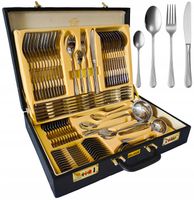 ZESTAW SZTUĆCÓW SZTUĆCE KOMPLET NA 12 OSÓB OBIADOWY POŁYSK WALIZKA 72 EL.