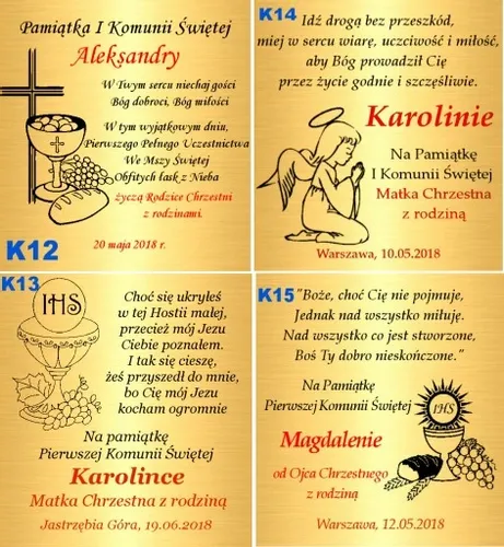 Złoty Łańcuszek z Krzyżykiem 585 CHRZEST Grawer na Arena.pl