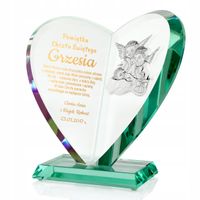 Prezent pamiątka na CHRZEST statuetka serce GRAWER
