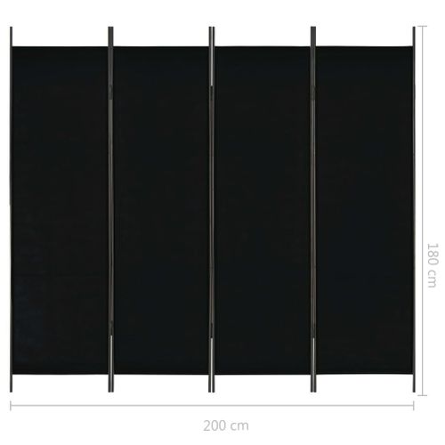 Parawan 4-Panelowy, Czarny, 200 X 180 Cm na Arena.pl