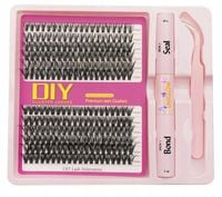 Rzęsy Bondingowe 240 szt Bonding Lash Zestaw DIY Sztuczne + Akcesoria klej