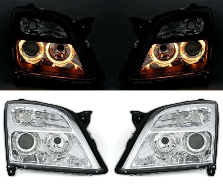LAMPY Reflektory Do OPEL VECTRA C 2002-2005 RINGI Chrom DEPO NOWE SOCZEWKI zdjęcie 5