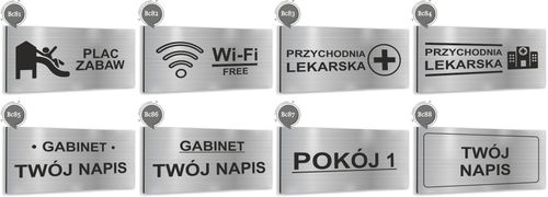 Tabliczka informacyjna TEKST NAPIS SALA KONFERENCYJNA nierdzewna SREBRNA na Arena.pl